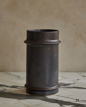 Hand Built Ceramic Ridge Vessel in Coal