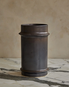 Hand Built Ceramic Ridge Vessel in Coal