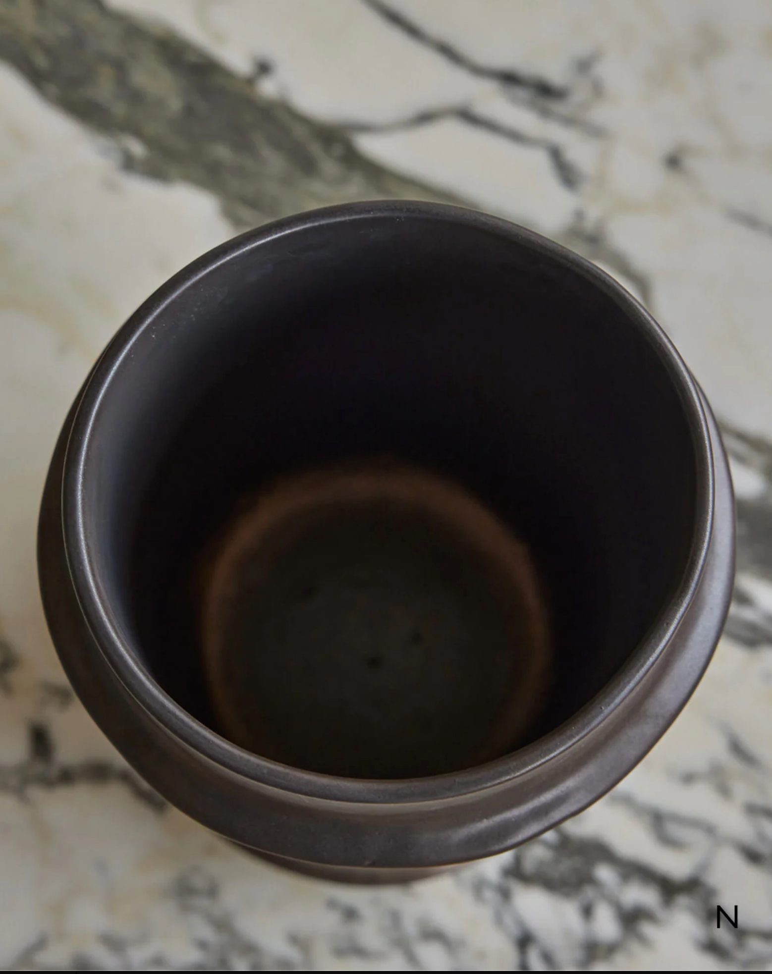 Hand Built Ceramic Ridge Vessel in Coal