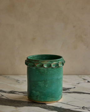 Hand Built Ceramic Chain Vessel in Copper