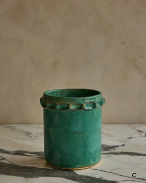 Hand Built Ceramic Chain Vessel in Copper