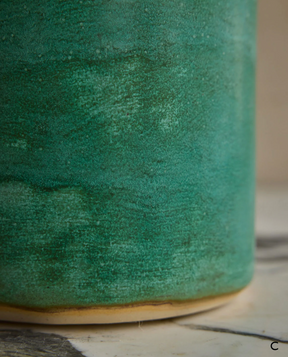 Hand Built Ceramic Chain Vessel in Copper