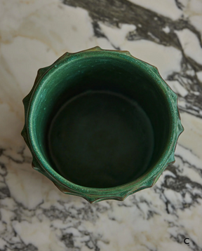 Hand Built Ceramic Chain Vessel in Copper