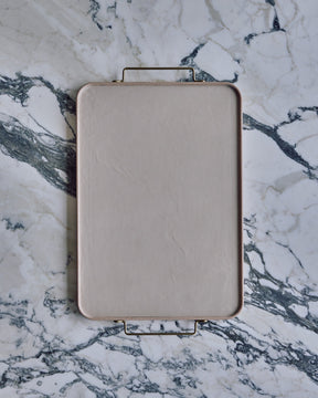 Bennett Leather Tray - Eggshell