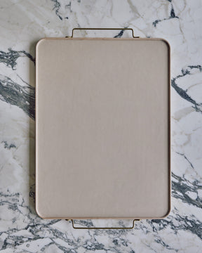 Bennett Leather Tray - Eggshell