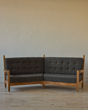 Mid-Century Angular Sofa by Guillerme and Chambron