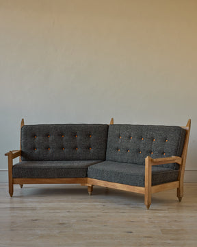 Mid-Century Angular Sofa by Guillerme and Chambron