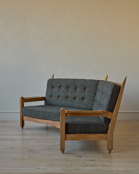 Mid-Century Angular Sofa by Guillerme and Chambron