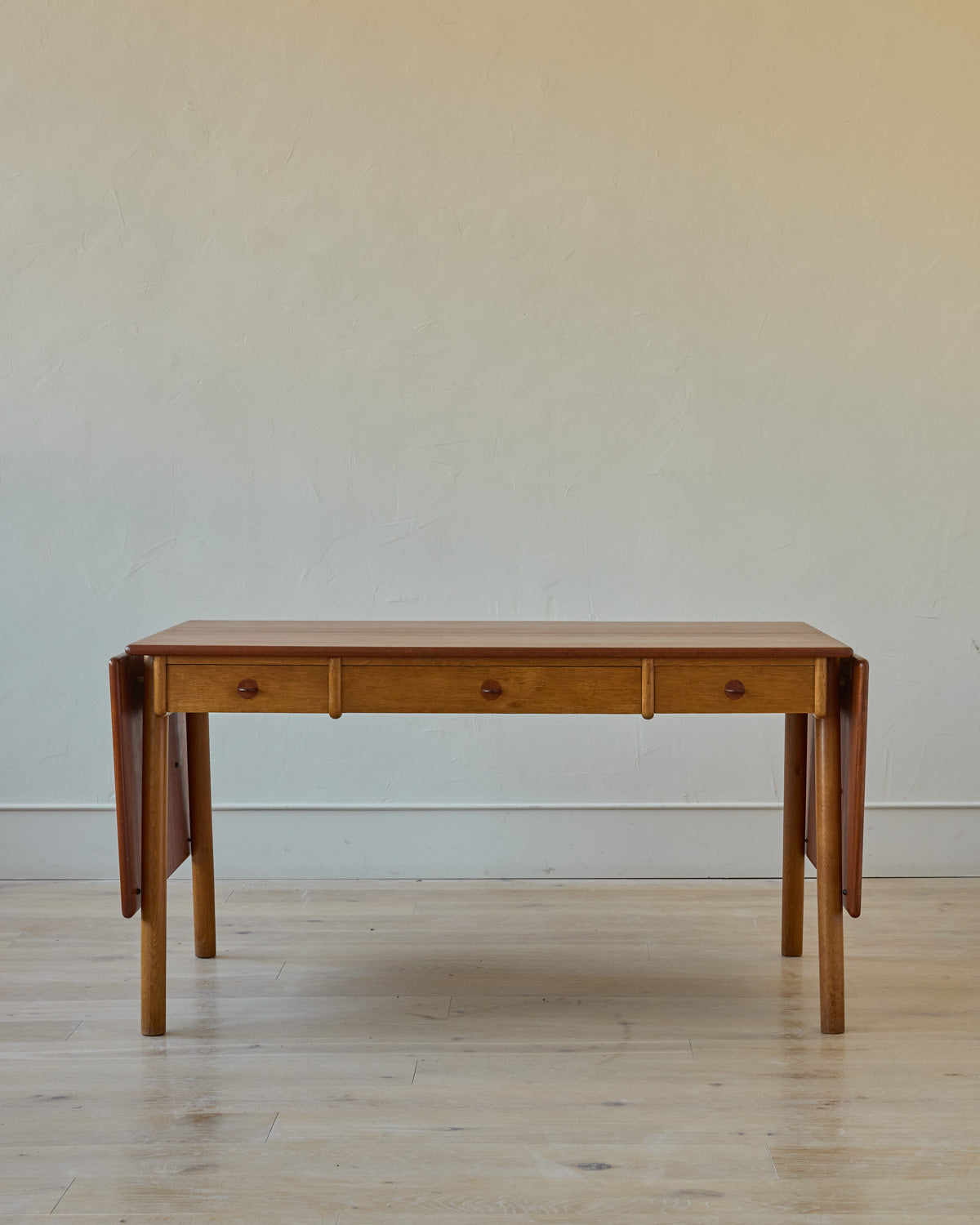 1950s Danish Oak + Teak Desk by Poul M. Volther