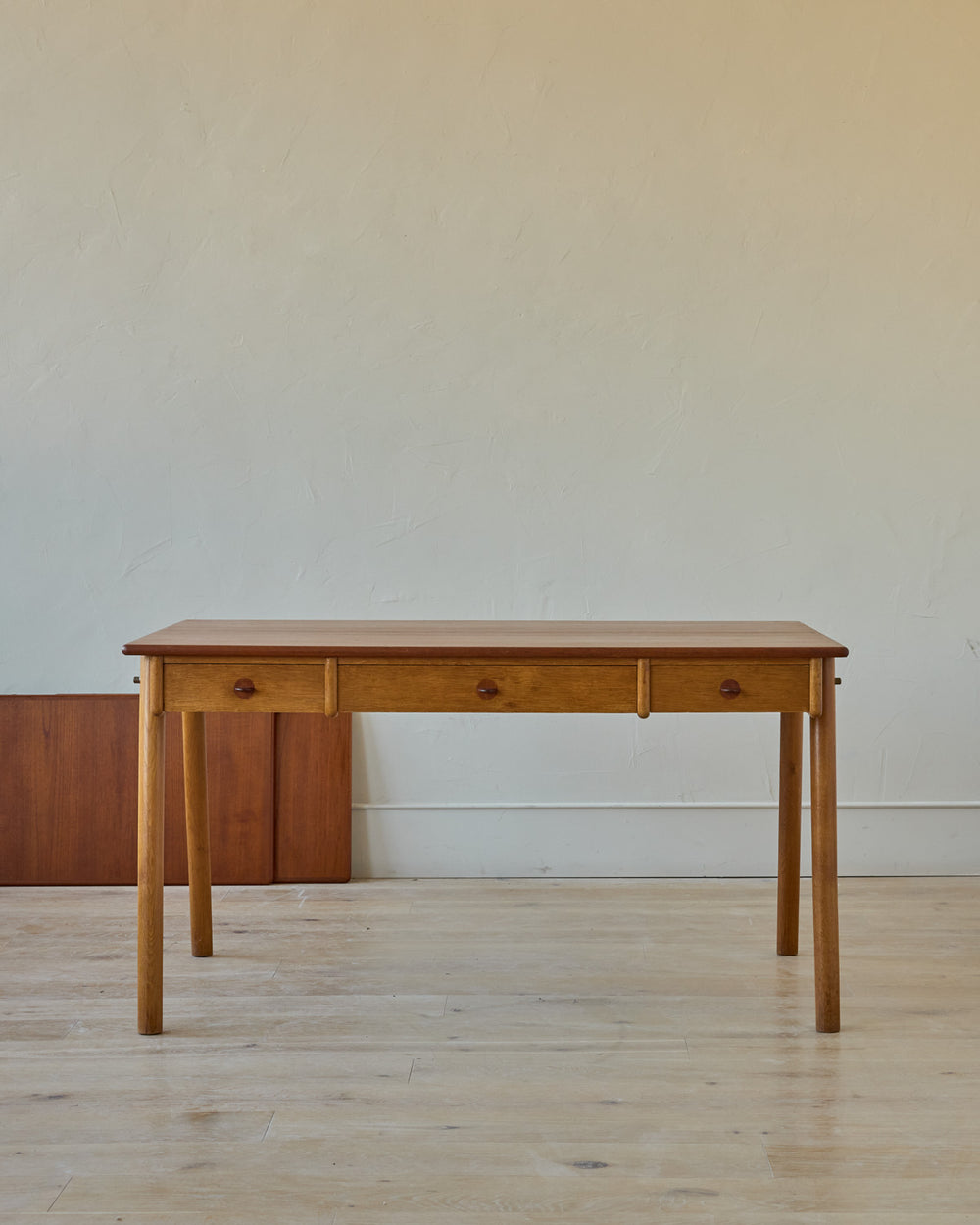 1950s Danish Oak + Teak Desk by Poul Volther