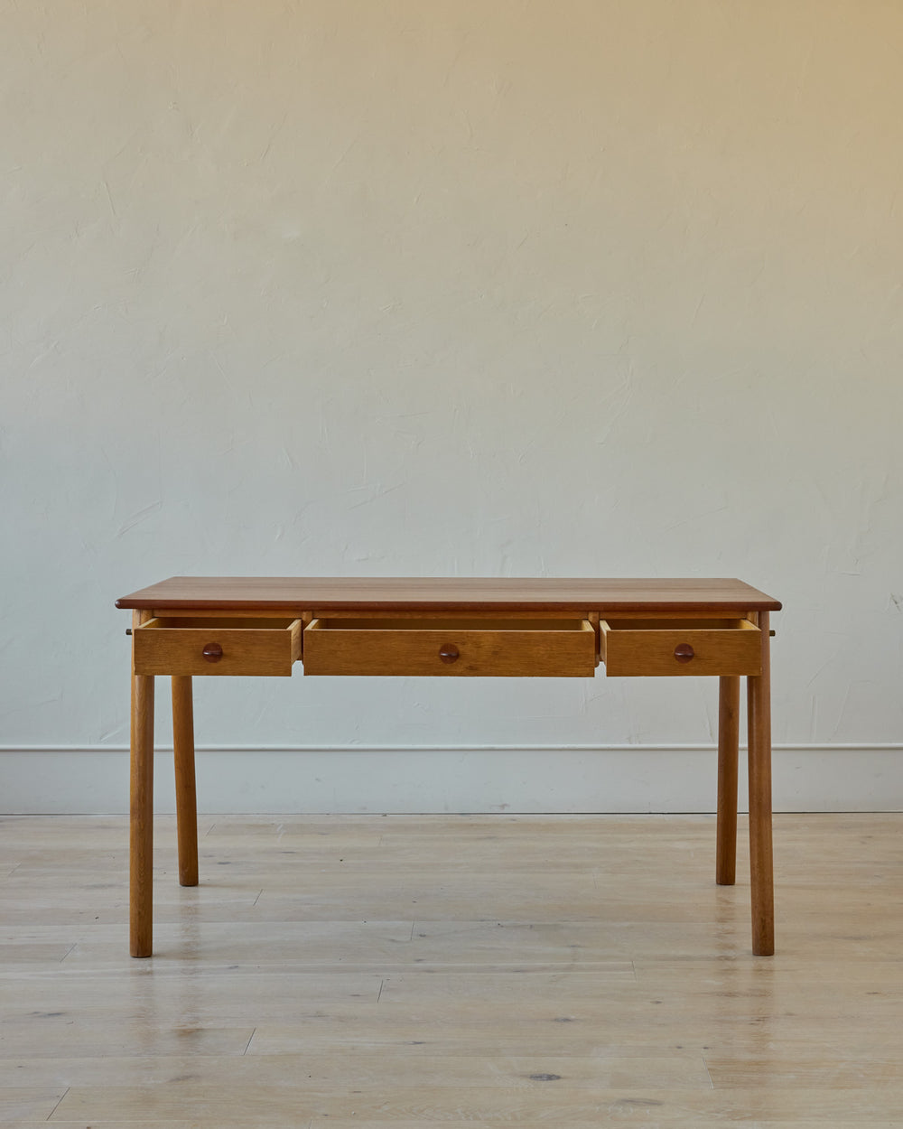 1950s Danish Oak + Teak Desk by Poul Volther