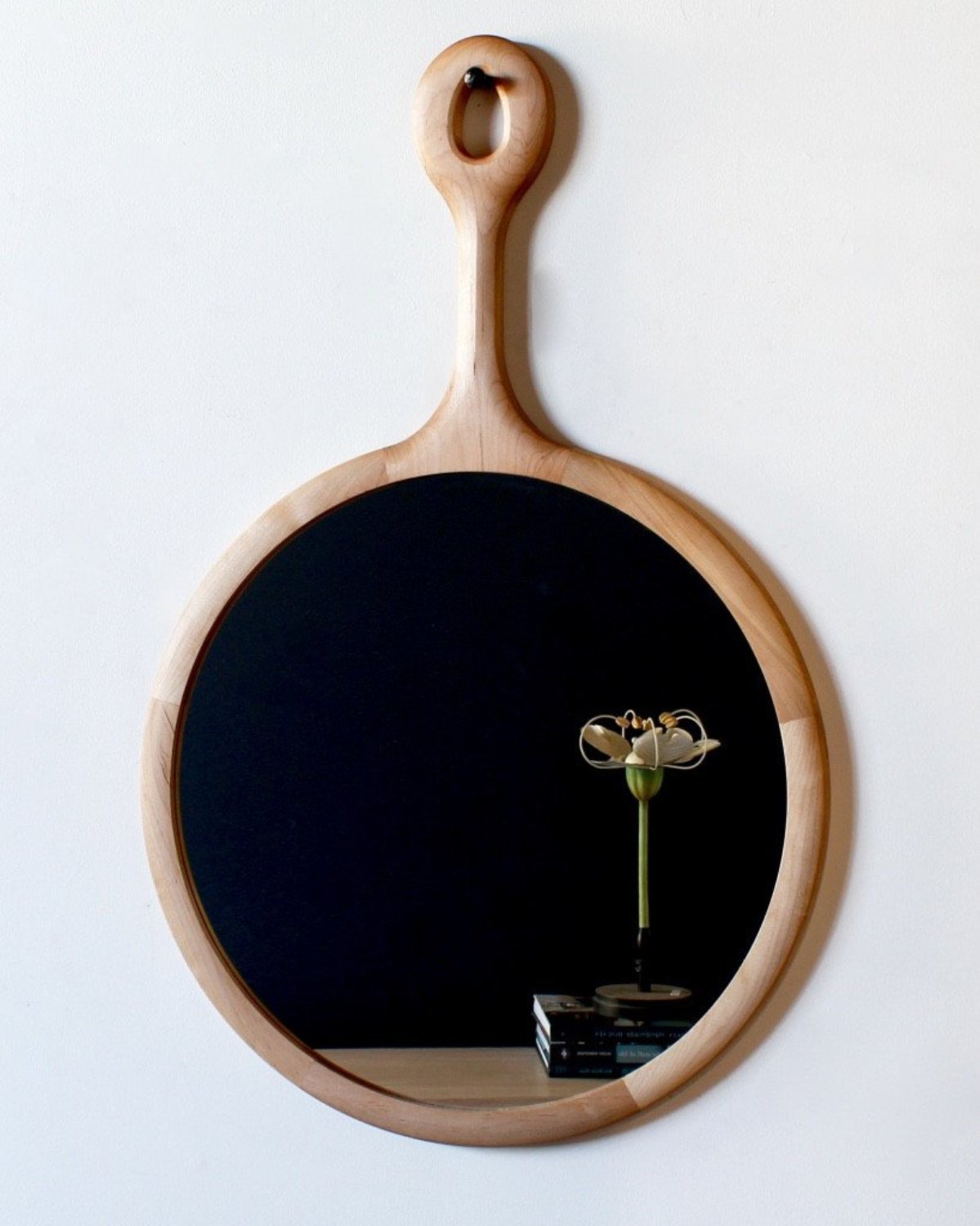 Lostine maple round sophia mirror large  #size_large #wood-finish_clear maple