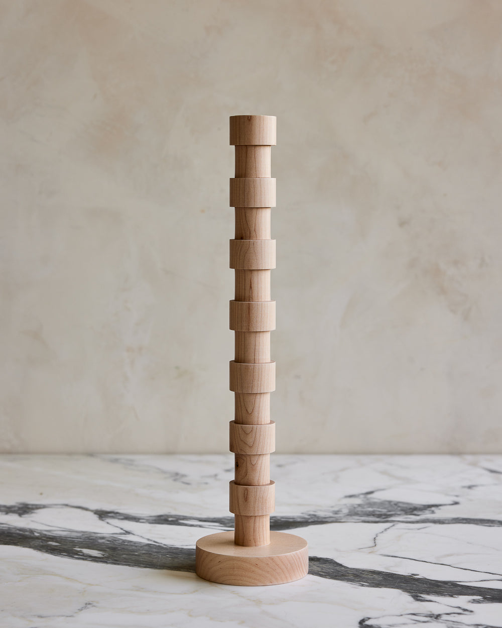 Tall modern maple Franc wooden candle holder #style_franc - large
