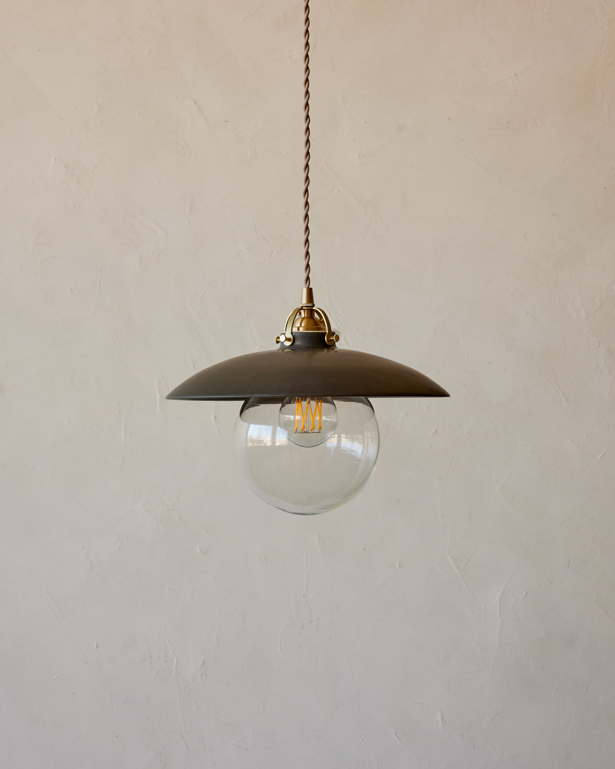 Edmund Pendant Light - 11" Almost Black Ceramic