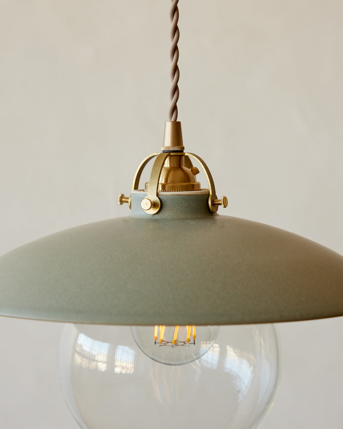 Edmund Pendant Light - 11" Olivine Ceramic